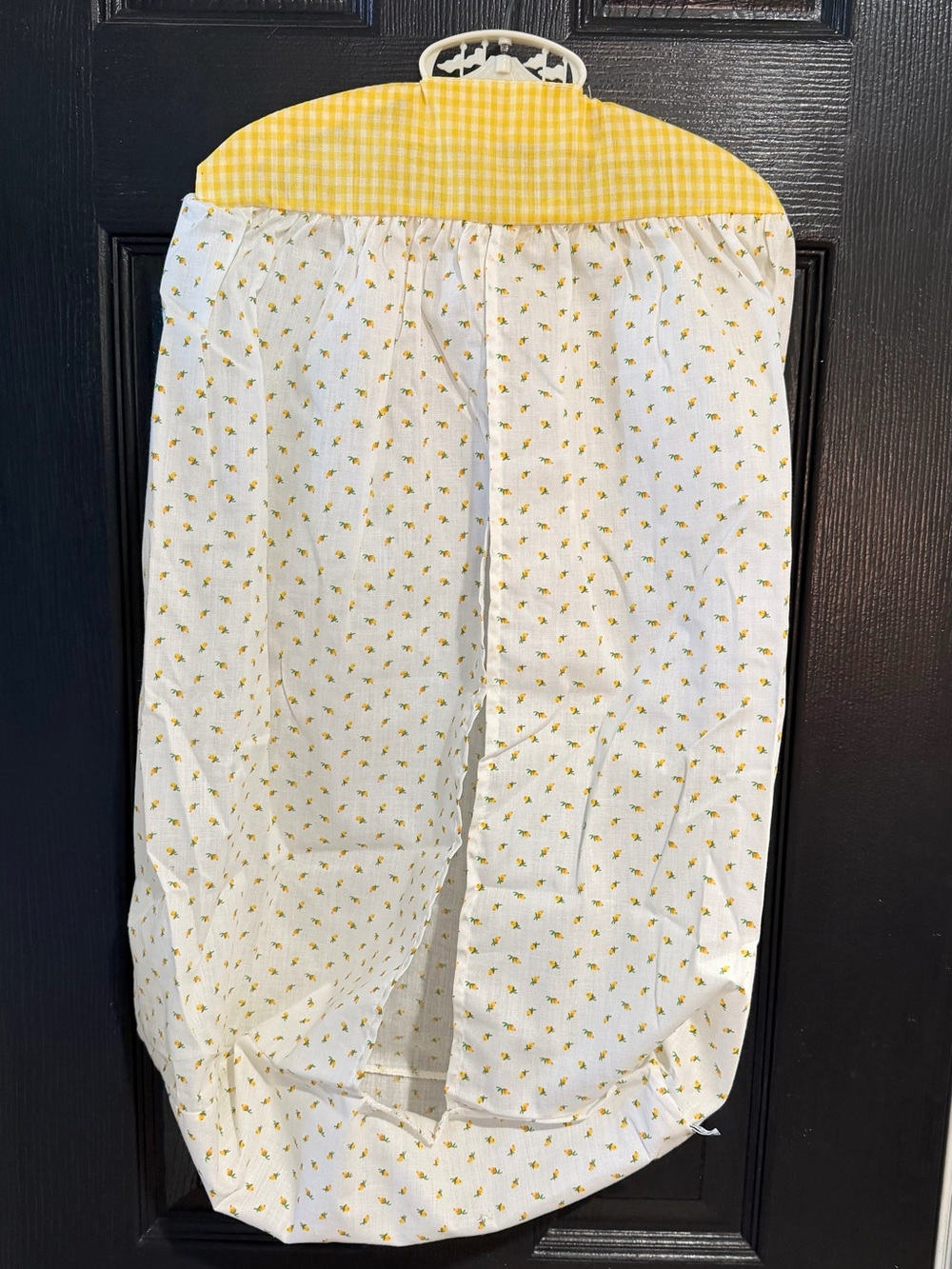 VTG Baby Diaper Stacker Yellow Floral and Gingham Print